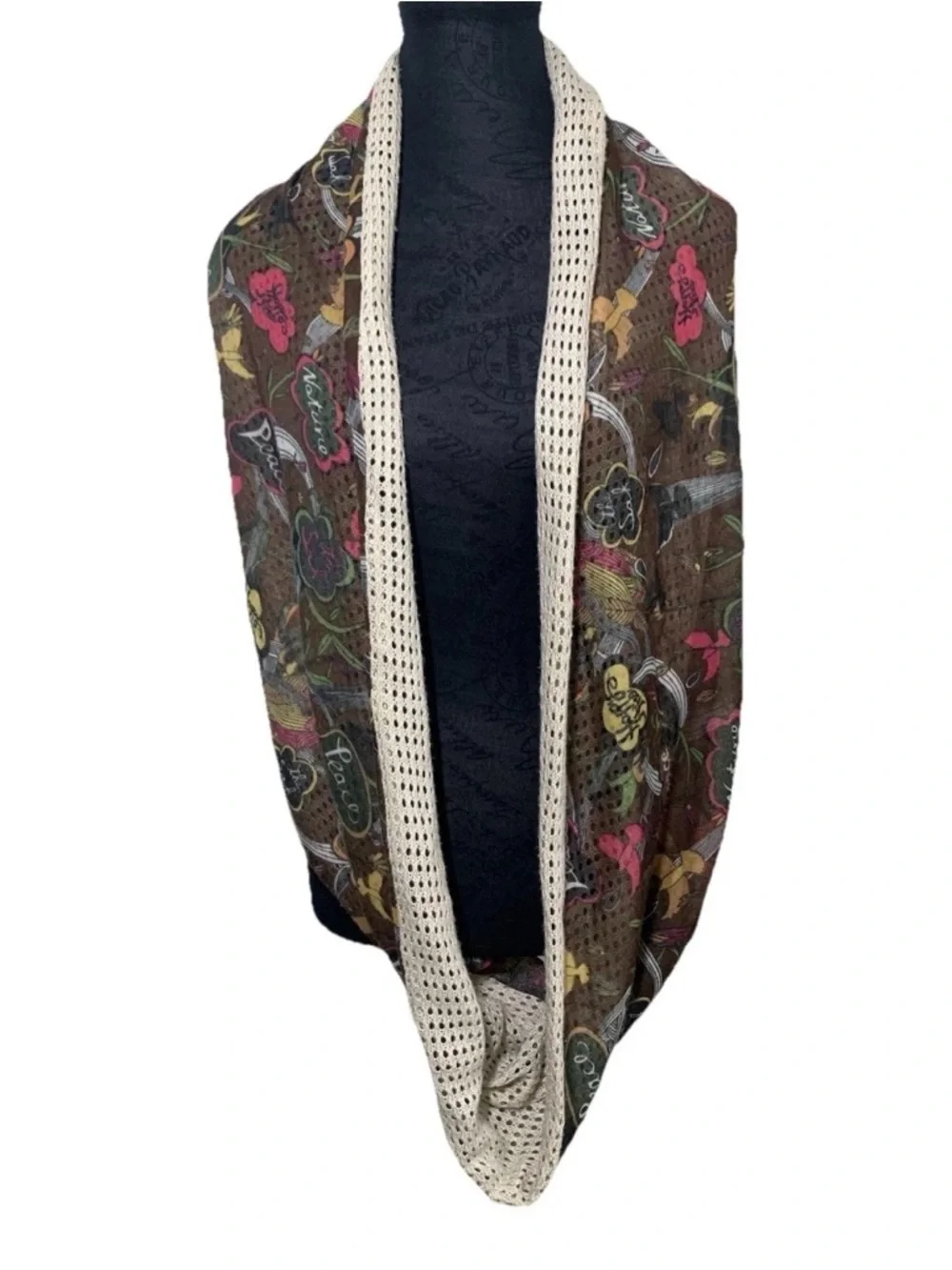 Sakroots Reversible Infinity Birds Peace Nature Print Scarf Bohemian Artsy
